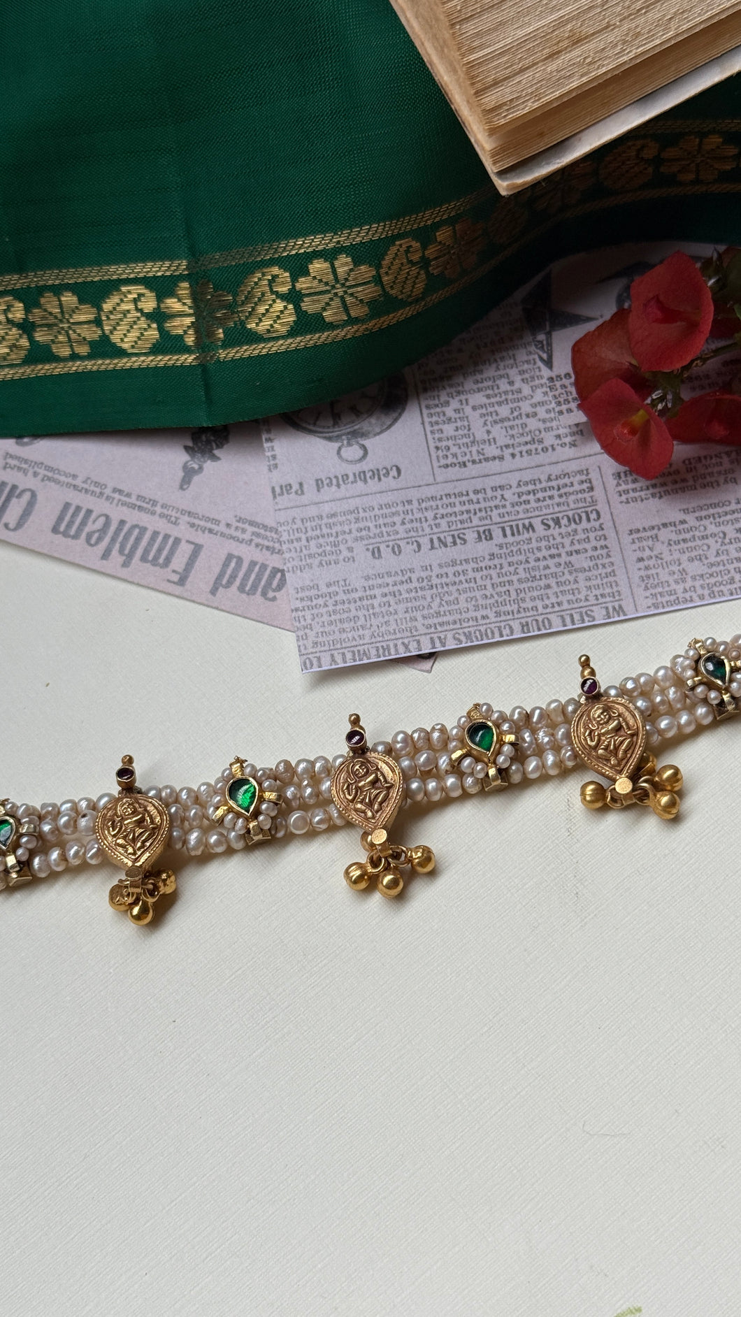 One of a kind silver pearl choker