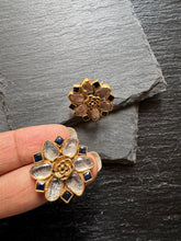 Load image into Gallery viewer, Silver 92.5 gold polish flower earrings
