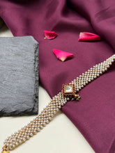 Load image into Gallery viewer, Kundan and pearl choker in silver 925
