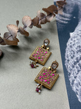 Load image into Gallery viewer, Gold polish kundan earrings in silver 925
