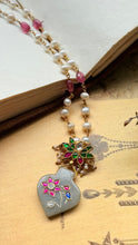Load image into Gallery viewer, Dainty Inlay work necklace in natural aventurine and gemstones
