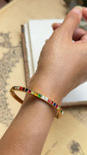 Load image into Gallery viewer, Multicoloured openable kundan stone bangle

