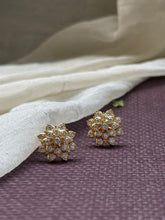 Load image into Gallery viewer, South Indian traditional stone studs in silver 925

