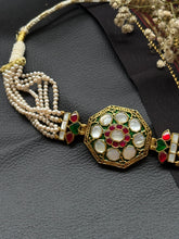 Load image into Gallery viewer, One of a kind mother of pearl and silver choker
