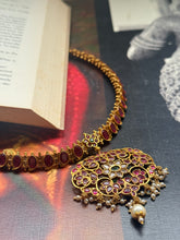 Load image into Gallery viewer, Kundan necklace in silver 925 and gold polish
