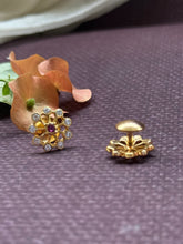 Load image into Gallery viewer, South Indian traditional stone studs in silver 925
