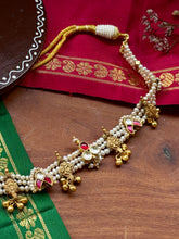 Load image into Gallery viewer, One of a kind silver pearl kundan choker
