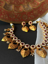Load image into Gallery viewer, Statement vintage style necklace set in silver 925 &amp; gold polish
