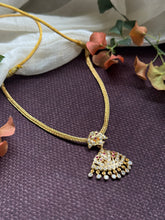 Load image into Gallery viewer, Gold polish classic adigai necklace in silver 925
