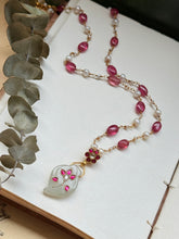 Load image into Gallery viewer, Dainty Inlay work necklace in natural aventurine and gemstones
