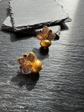 Load image into Gallery viewer, Silver 92.5 gold polish kundan dolki earrings
