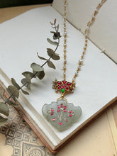 Load image into Gallery viewer, Dainty Inlay work necklace in natural aventurine and gemstones

