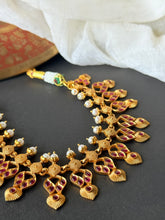 Load image into Gallery viewer, Statement vintage style necklace set in silver 925 &amp; gold polish
