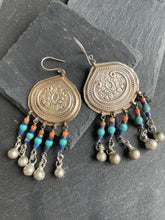 Load image into Gallery viewer, Statement silver meenakari earrings in 92.5
