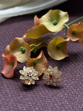 Load image into Gallery viewer, South Indian traditional stone studs in silver 925
