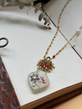 Load image into Gallery viewer, Dainty Inlay work necklace in natural aventurine and gemstones
