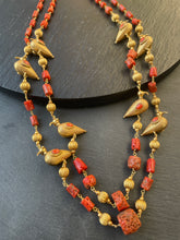 Load image into Gallery viewer, Coral neckpiece in gold polish
