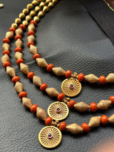 Load image into Gallery viewer, Statement multilayer coral dolki necklace
