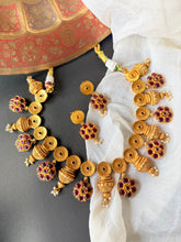 Load image into Gallery viewer, Statement vintage style necklace set in silver 925 &amp; gold polish
