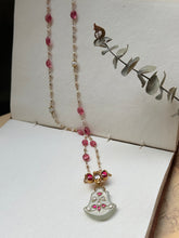 Load image into Gallery viewer, Dainty Inlay work necklace in natural aventurine and gemstones
