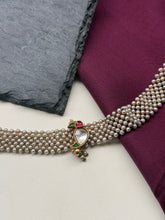 Load image into Gallery viewer, Kundan and pearl choker in silver 925
