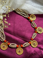 Load image into Gallery viewer, One of a kind silver coral choker
