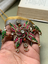 Load image into Gallery viewer, One of a kind kundan necklace in silver 925
