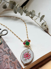 Load image into Gallery viewer, Dainty Inlay work necklace in natural aventurine and gemstones

