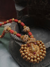 Load image into Gallery viewer, Statement vintage nagaru &amp; coral necklace
