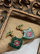 Load image into Gallery viewer, One of a kind inlay work earrings 12
