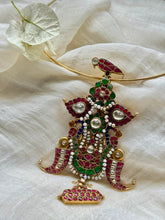 Load image into Gallery viewer, One of a kind,  92.5 gold polish kundan work pendant with hasli 2
