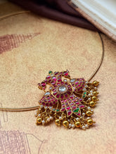 Load image into Gallery viewer, Gandaberunda statement pendant in silver 925 and gold polish
