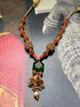 Load image into Gallery viewer, Vintage style statement coral necklace
