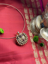 Load image into Gallery viewer, Statement nagru pendant  925 silver necklace with hasli
