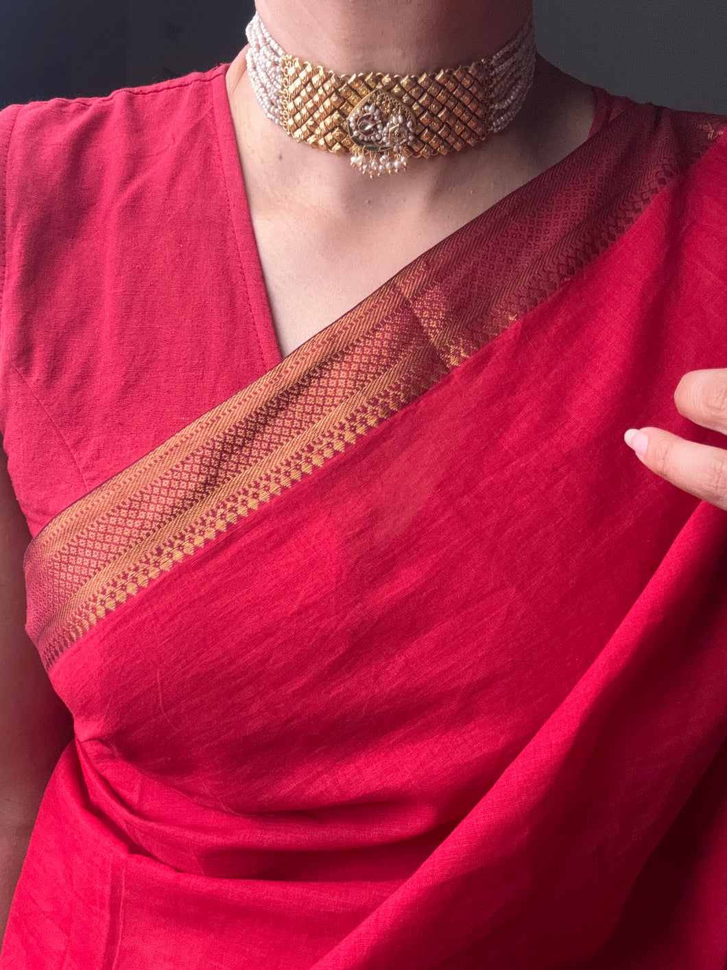 One of a kind silver pearl choker