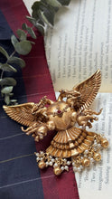 Load image into Gallery viewer, Statement vintage style 925gold polish gandaberunda brooch
