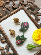 Load image into Gallery viewer, One of a kind inlay work earrings 9
