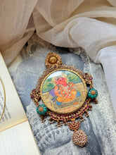Load image into Gallery viewer, Statement handpainted Ganesha pendant
