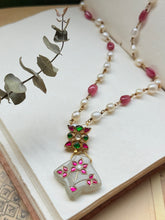 Load image into Gallery viewer, Dainty Inlay work necklace in natural aventurine and gemstones
