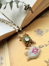 Load image into Gallery viewer, Dainty Inlay work necklace in natural aventurine and gemstones
