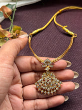 Load image into Gallery viewer, Gold polish classic adigai necklace in silver 925
