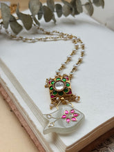 Load image into Gallery viewer, Dainty Inlay work necklace in natural aventurine and gemstones
