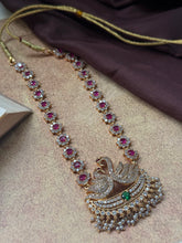 Load image into Gallery viewer, Vintage style swan necklace with cut stones
