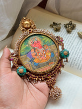 Load image into Gallery viewer, Statement handpainted Ganesha pendant

