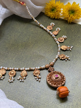 Load image into Gallery viewer, Pearl and silver neckpiece
