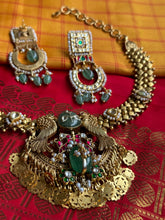 Load image into Gallery viewer, One of a kind peacock Kundan necklace with earrings
