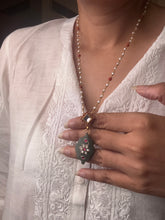 Load image into Gallery viewer, Dainty Inlay work necklace in natural aventurine and gemstones
