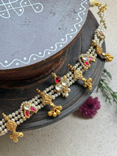 Load image into Gallery viewer, One of a kind silver pearl kundan choker
