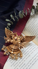 Load image into Gallery viewer, Statement vintage style 925gold polish gandaberunda brooch
