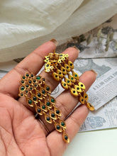 Load image into Gallery viewer, Statement silver earrings with gold polish
